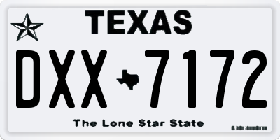 TX license plate DXX7172