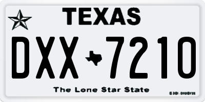 TX license plate DXX7210
