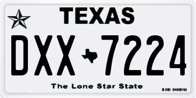 TX license plate DXX7224