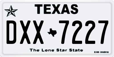 TX license plate DXX7227