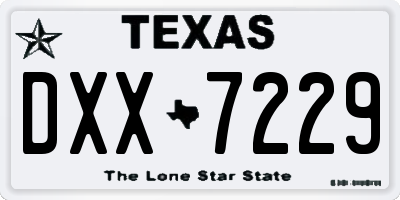TX license plate DXX7229