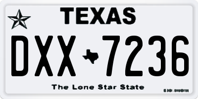TX license plate DXX7236