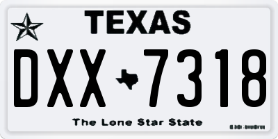 TX license plate DXX7318