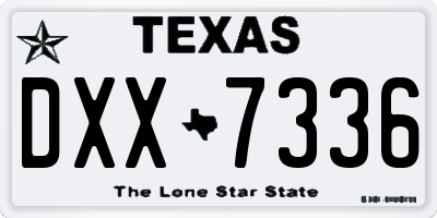 TX license plate DXX7336