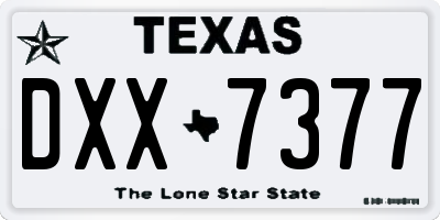 TX license plate DXX7377