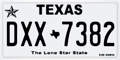 TX license plate DXX7382