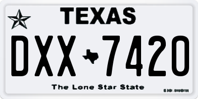 TX license plate DXX7420