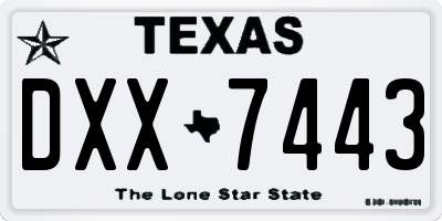 TX license plate DXX7443