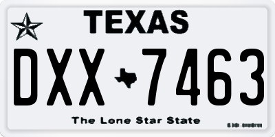 TX license plate DXX7463