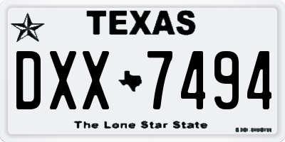 TX license plate DXX7494