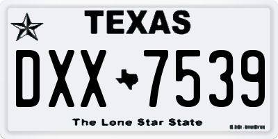 TX license plate DXX7539