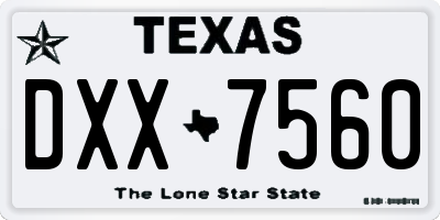 TX license plate DXX7560