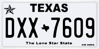 TX license plate DXX7609