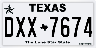 TX license plate DXX7674