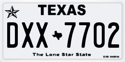 TX license plate DXX7702