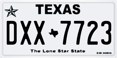 TX license plate DXX7723
