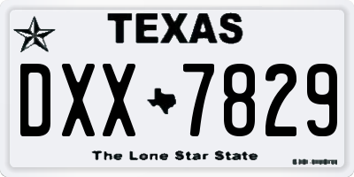 TX license plate DXX7829