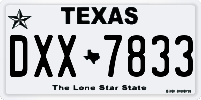 TX license plate DXX7833