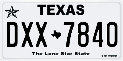 TX license plate DXX7840