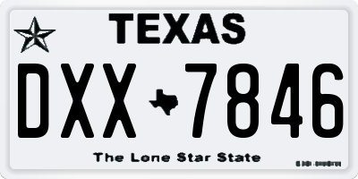 TX license plate DXX7846