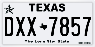 TX license plate DXX7857