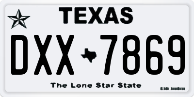 TX license plate DXX7869