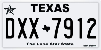TX license plate DXX7912