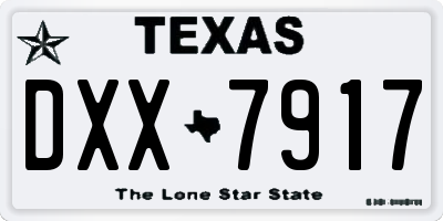 TX license plate DXX7917