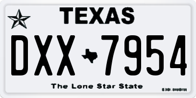 TX license plate DXX7954