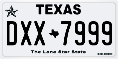 TX license plate DXX7999