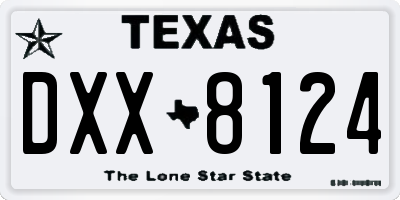 TX license plate DXX8124