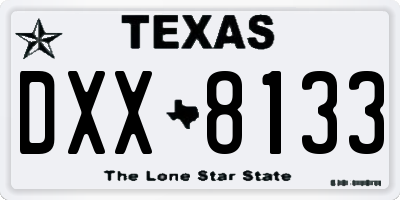 TX license plate DXX8133