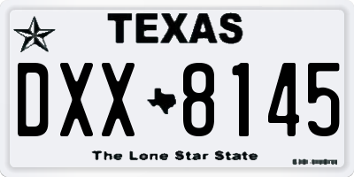 TX license plate DXX8145