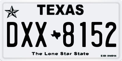 TX license plate DXX8152