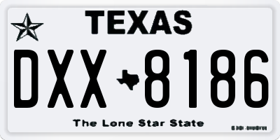 TX license plate DXX8186