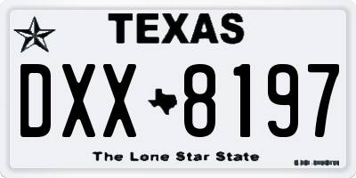 TX license plate DXX8197