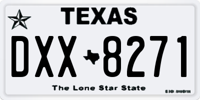 TX license plate DXX8271