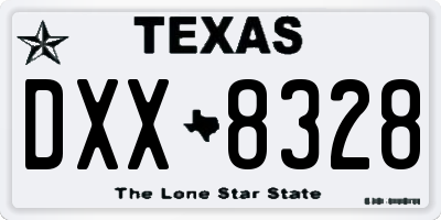 TX license plate DXX8328