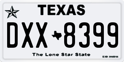 TX license plate DXX8399