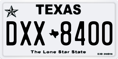 TX license plate DXX8400