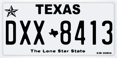TX license plate DXX8413
