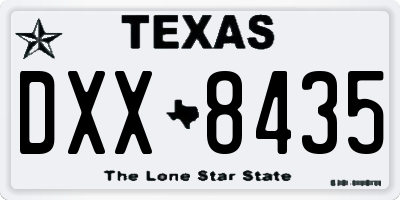 TX license plate DXX8435