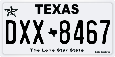 TX license plate DXX8467