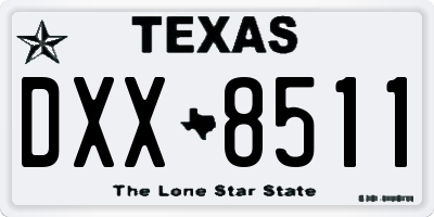 TX license plate DXX8511