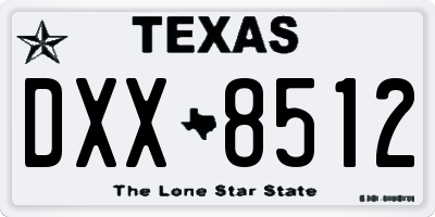 TX license plate DXX8512