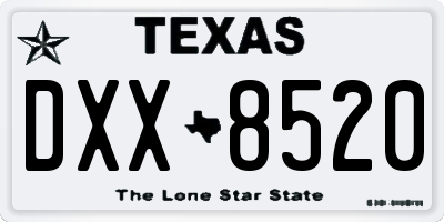 TX license plate DXX8520