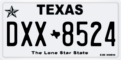 TX license plate DXX8524