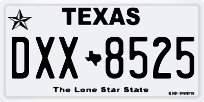 TX license plate DXX8525