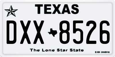 TX license plate DXX8526