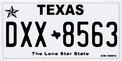 TX license plate DXX8563